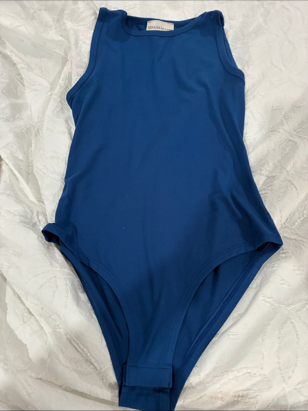 Zenana Outfitters Royal Blue Crewneck Bodysuit